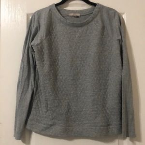 Banana Republic- quilted grey sweater long sleeve